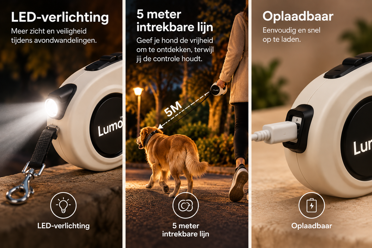 Lumo™ | Hondenriem met LED-verlichting